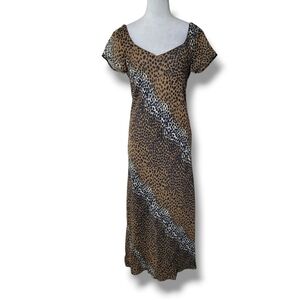 Vintage 90s Maxi Dress Open Back Size M